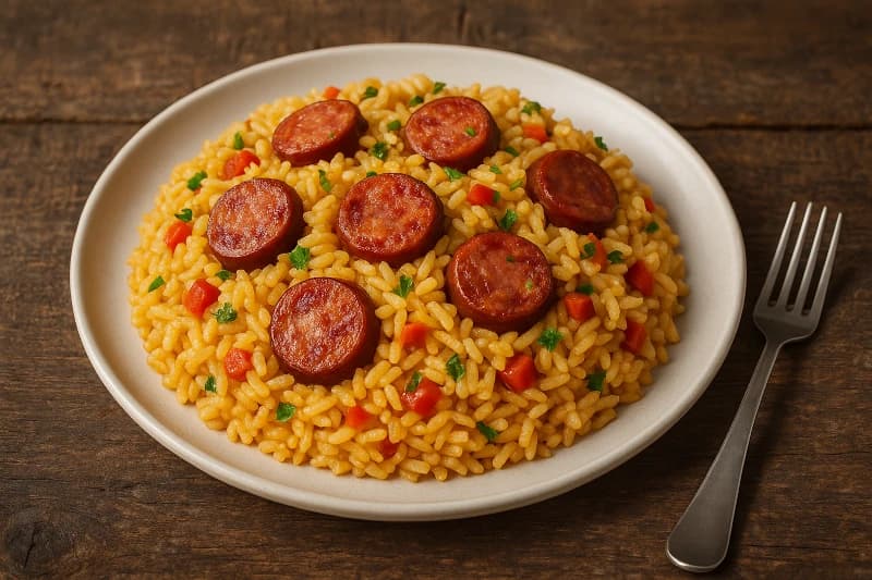 Arroz com Linguiça