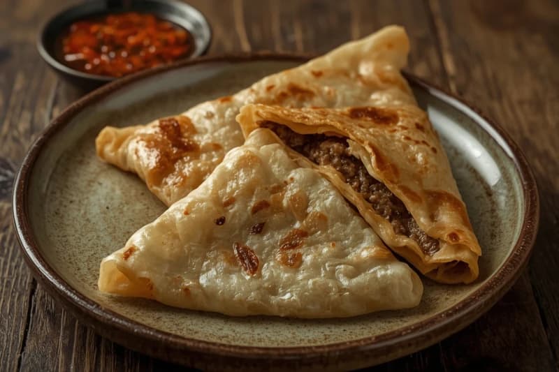 Panqueca Chinesa Recheada com Carne