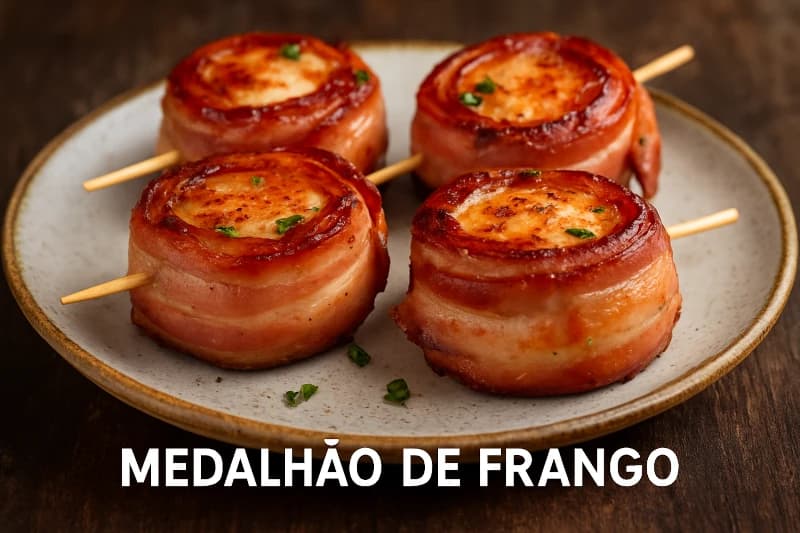 Medalhão de Frango com Bacon na Grelha