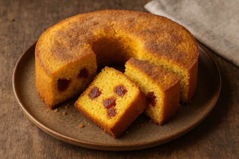 Bolo de Fubá com Goiabada