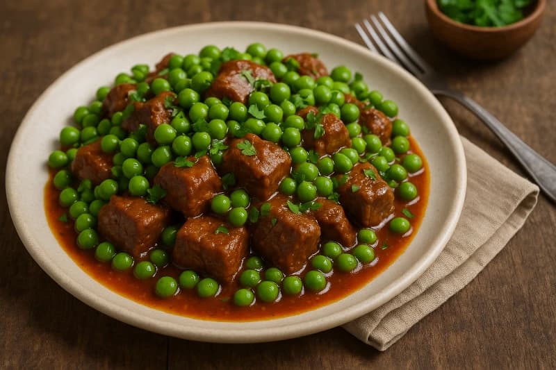 Assado de Carne com Ervilhas