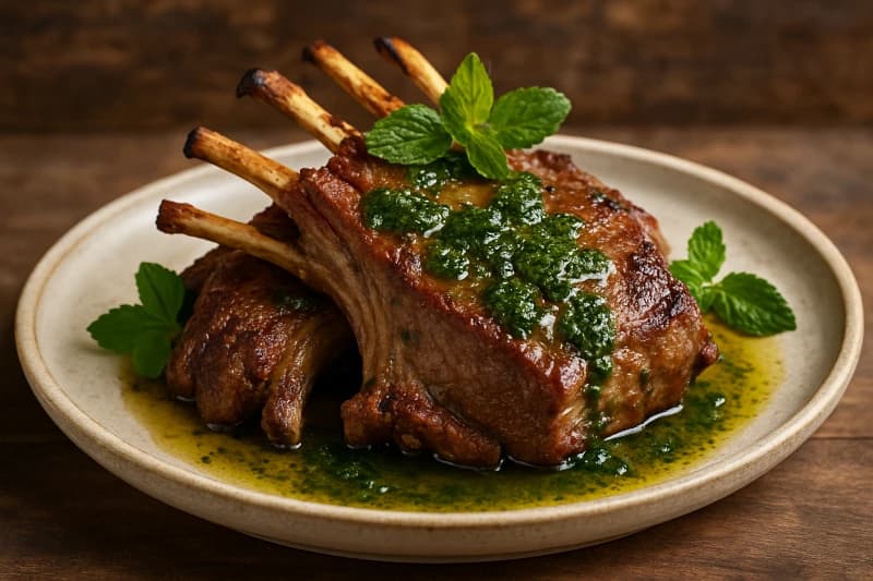 Costela de Carneiro com Hortelã