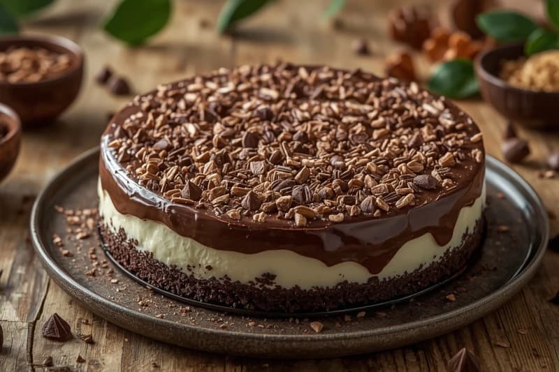 Uma sobremesa clássica e irresistível com camadas de pão-de-ló, creme suave e cobertura de chocolate.