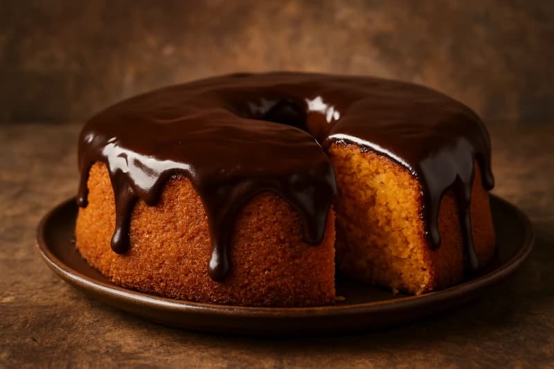 Clássico bolo de cenoura com calda cremosa de chocolate, fofinho e irresistível!