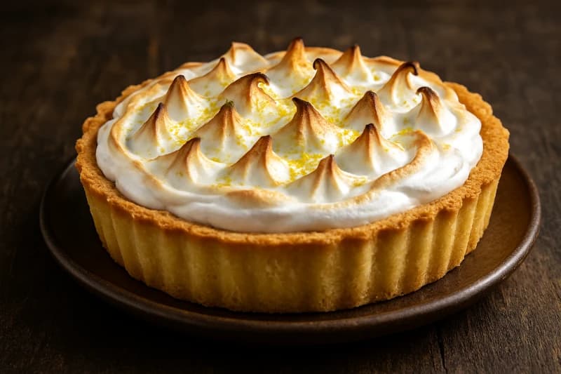 Clássica torta de limão com base crocante, recheio cremoso e cobertura leve de suspiro.