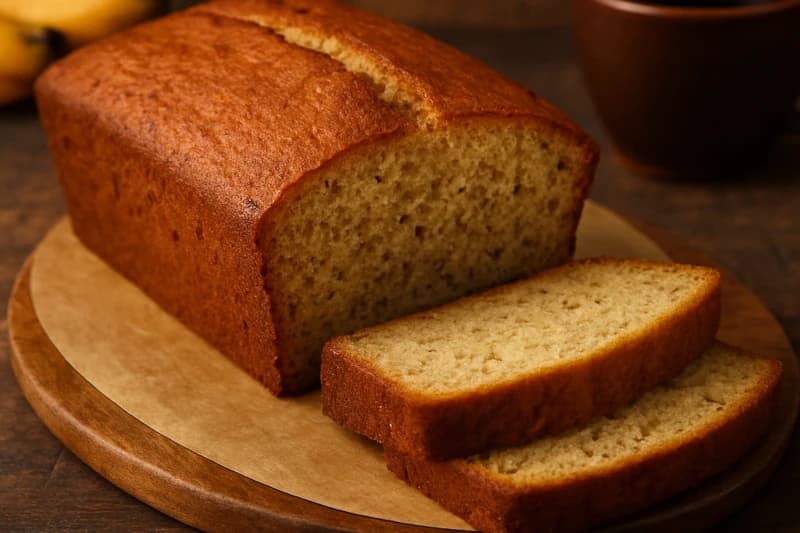Um bolo de banana simples, úmido e cheio de sabor, ideal para o café da tarde ou lanche das crianças.