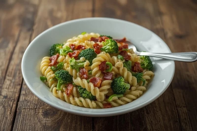 Massa com Brócolis e Bacon