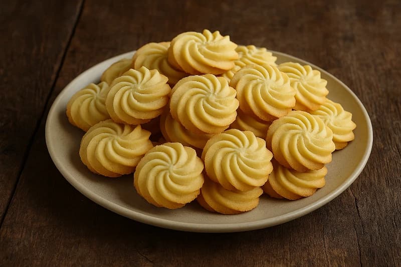 Biscoitinhos delicados, crocantes por fora e macios por dentro, ideais para acompanhar um café ou chá da tarde.