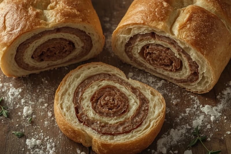 Pão Recheado com Linguiça Calabresa
