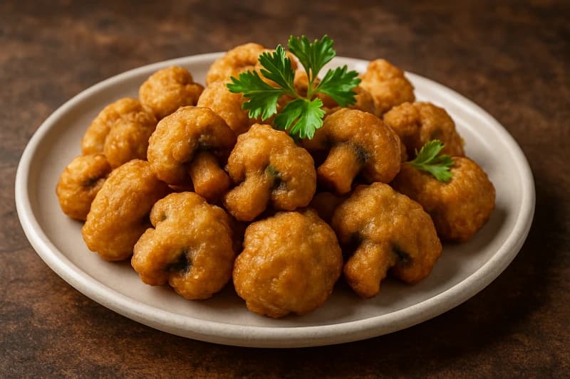 Cogumelos Fritos Crocantes com Toque Oriental