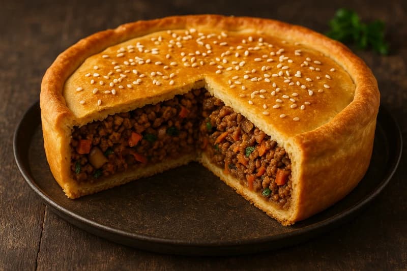 Torta Rústica de Carne Vegetal com Shitake