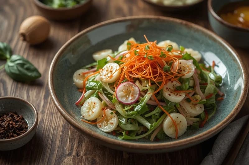 Salada Oriental de Rabanete e Pepino