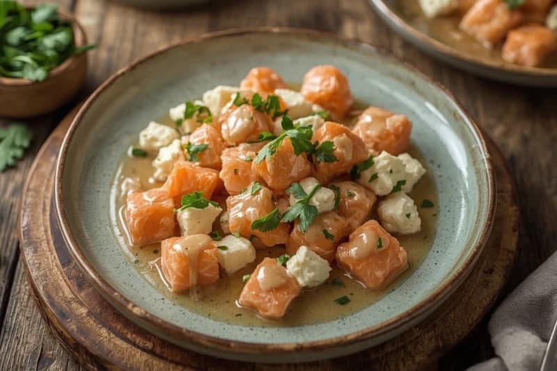 Salada de Salmão com Tofu ao Molho Oriental