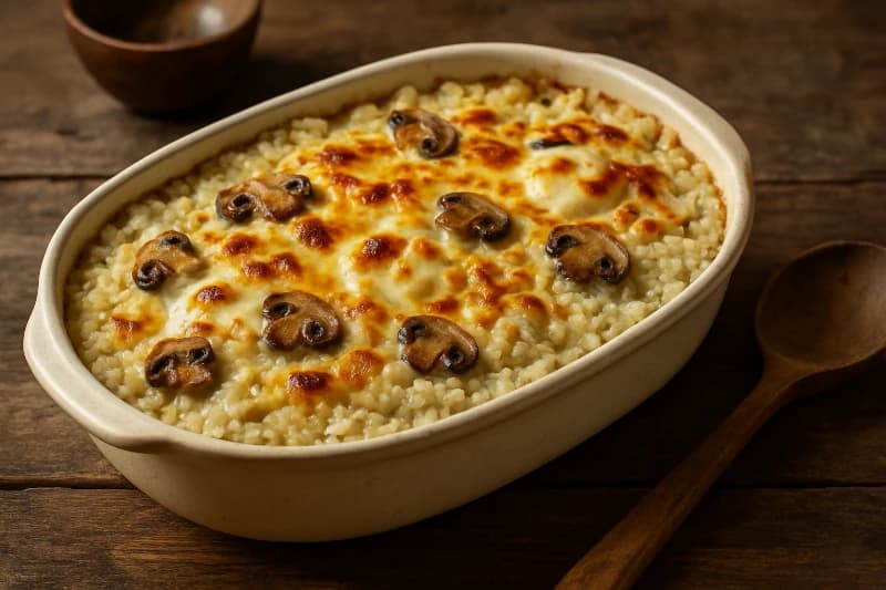 Arroz à Piemontese Cremoso e Gratinado