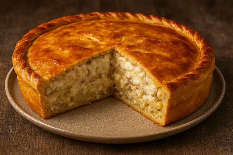 Torta Portuguesa de Bacalhau com Batatas e Creme