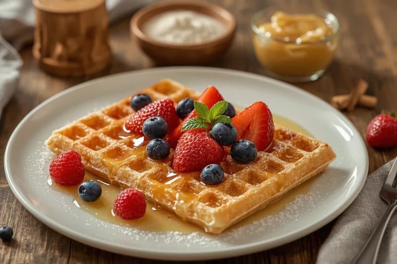 Waffle Caseiro Dourado e Crocante