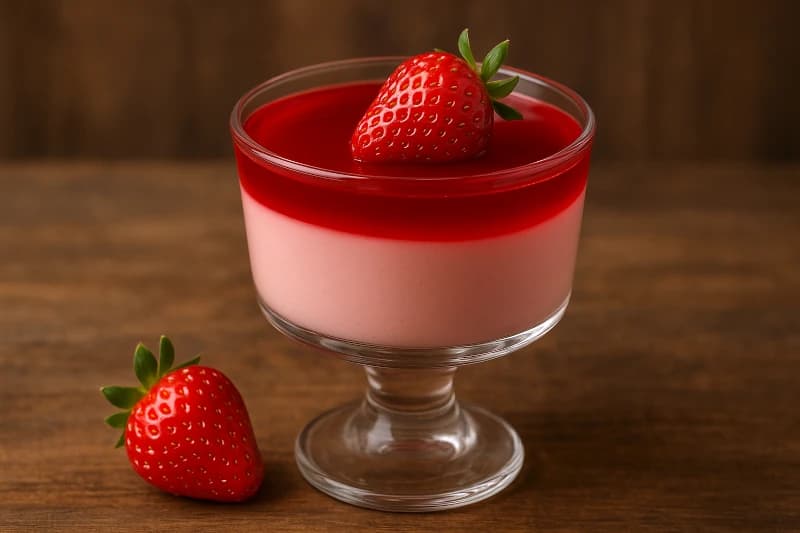 Taça Diet de Morango com Duas Camadas