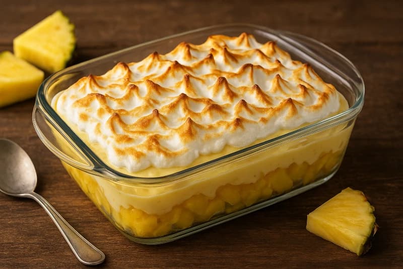 Abacaxi ao Creme Belga com Merengue Dourado