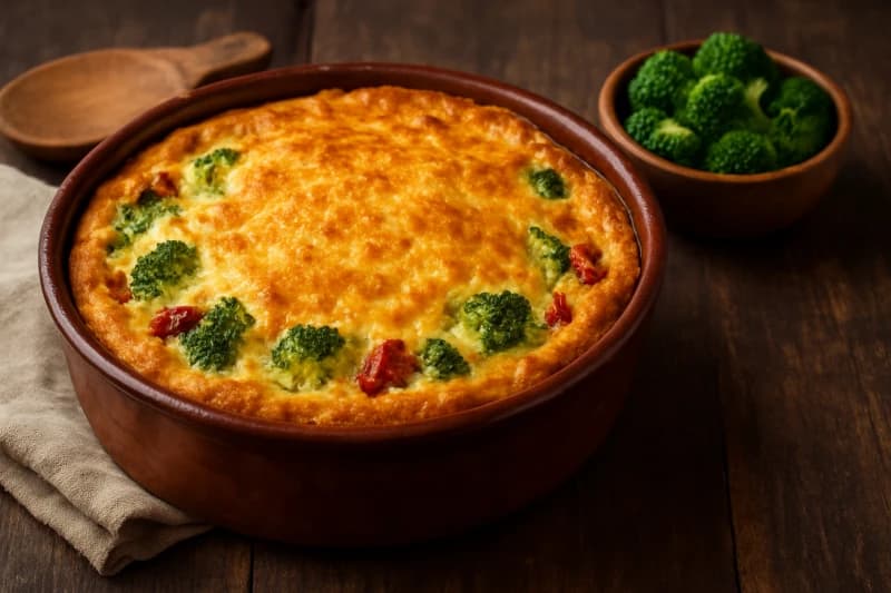 Torta de Brócolis com Tomate Seco e Requeijão Cremoso