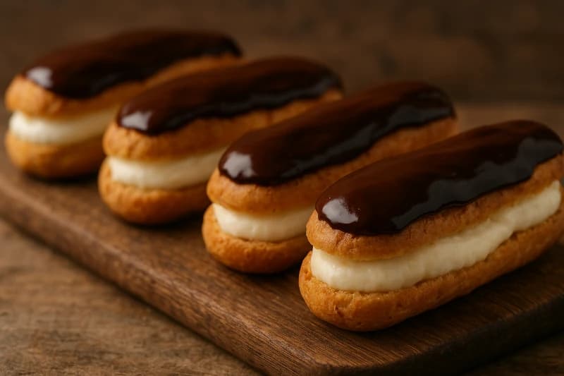 Éclairs Light de Nata e Chocolate Diet