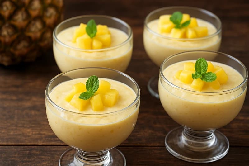 Sobremesa Gelada de Abacaxi com Iogurte