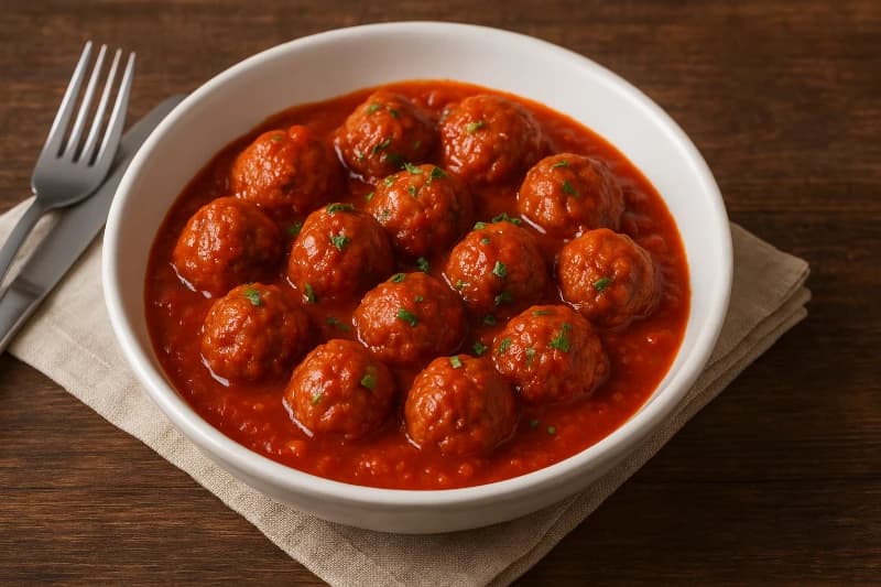 Almôndegas Caseiras ao Molho de Tomate