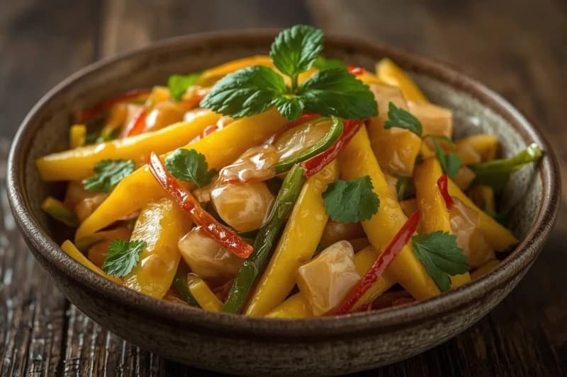 Salada Tailandesa de Manga com Pimentão
