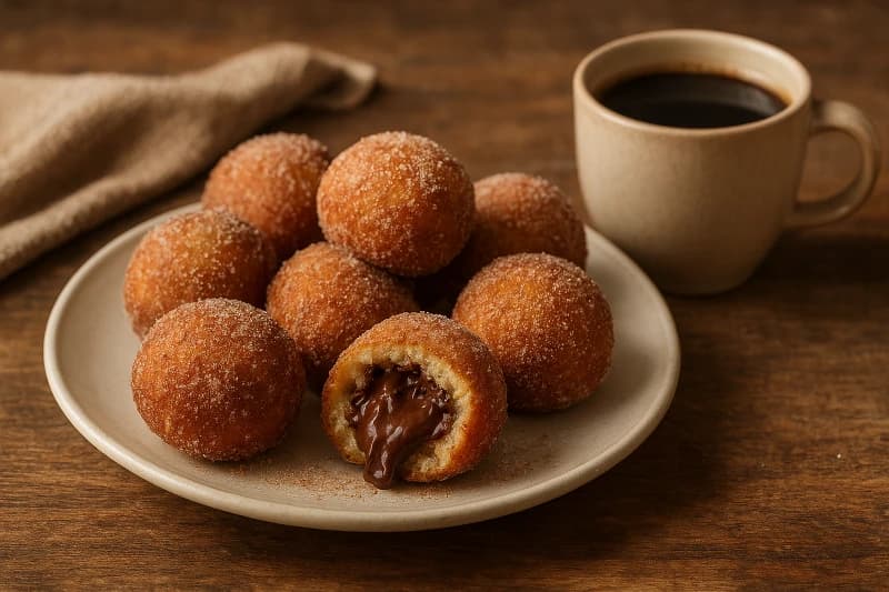 Bolinho de Chuva Recheado com Chocolate Cremoso