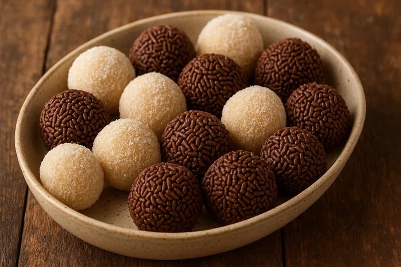 Uma versão diferente e deliciosa do clássico brigadeiro, feita com leite em pó e chocolate em pó. Fácil de preparar e perfeita para qualquer ocasião.