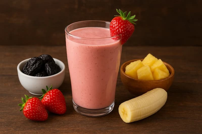 Vitamina de Morango, Ameixa e Abacaxi