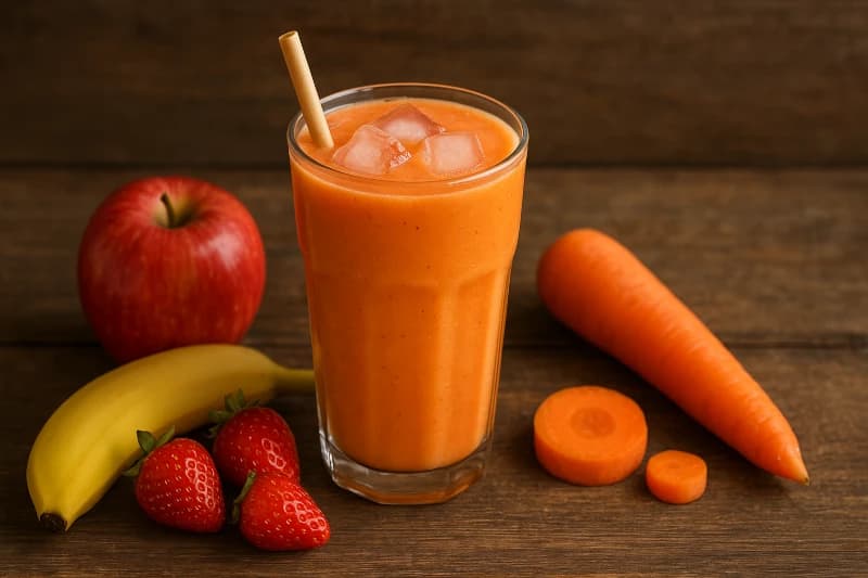 Vitamina Energizante de Frutas com Cenoura