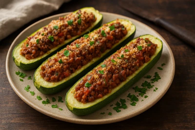 Abobrinha Recheada com Carne Moída – Prato Fácil e Saboroso