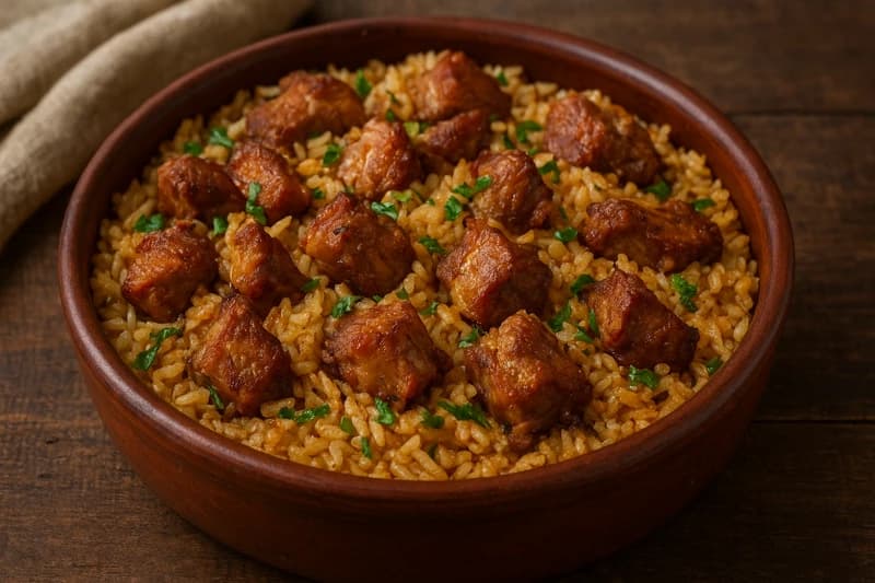 Arroz com Costelinha de Porco