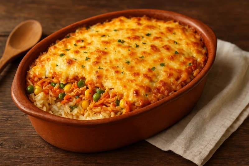 Arroz de Forno Cremoso com Frango