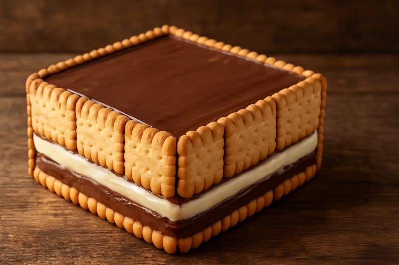 Torta de Biscoito com Cremes de Chocolate