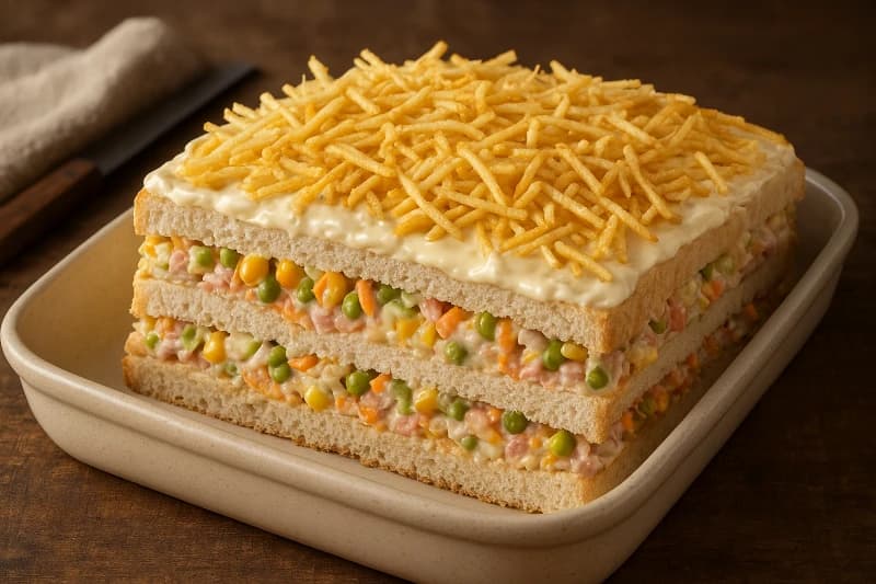 Pão Picante Recheado com Queijo e Presunto