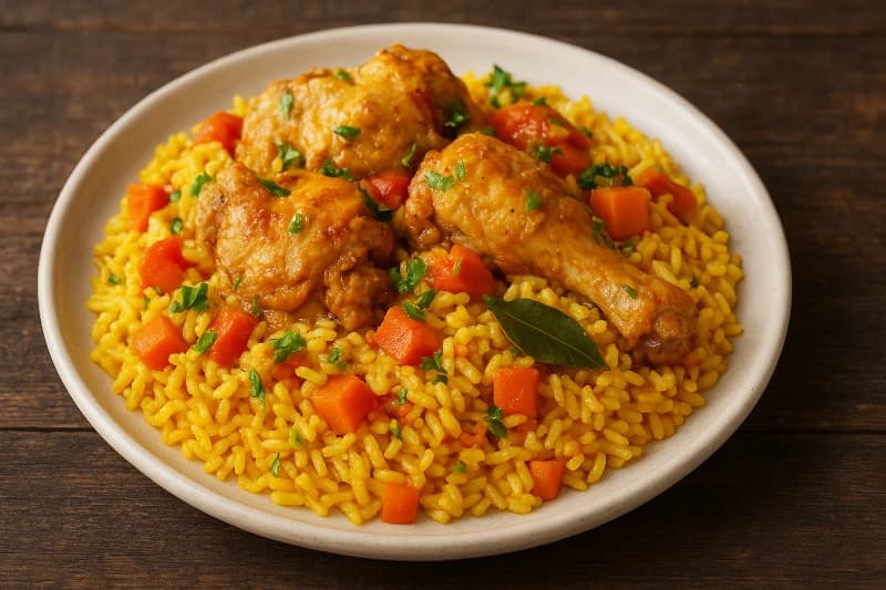 Arroz com Frango Caipira