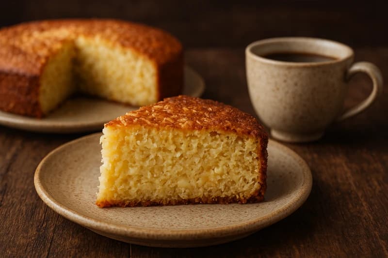 Bolo de Mandioca com Coco e Queijo