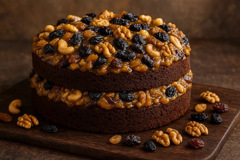 Bolo Natalino de Frutas Secas e Nozes (Clássico e Festivo)