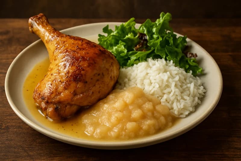 Coxa de Peru Assada com Molho Cremoso de Maçã