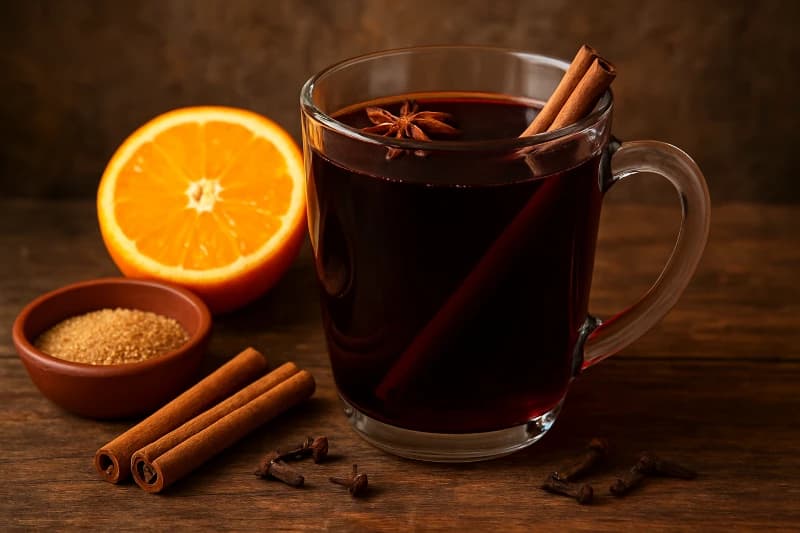 Vinho Quente Tradicional com Especiarias Cítricas