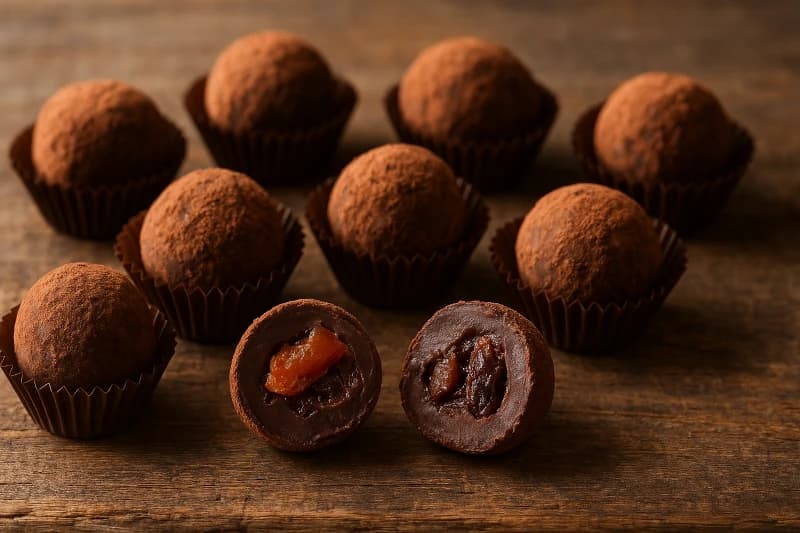 Trufas de Chocolate Diet com Frutas Secas
