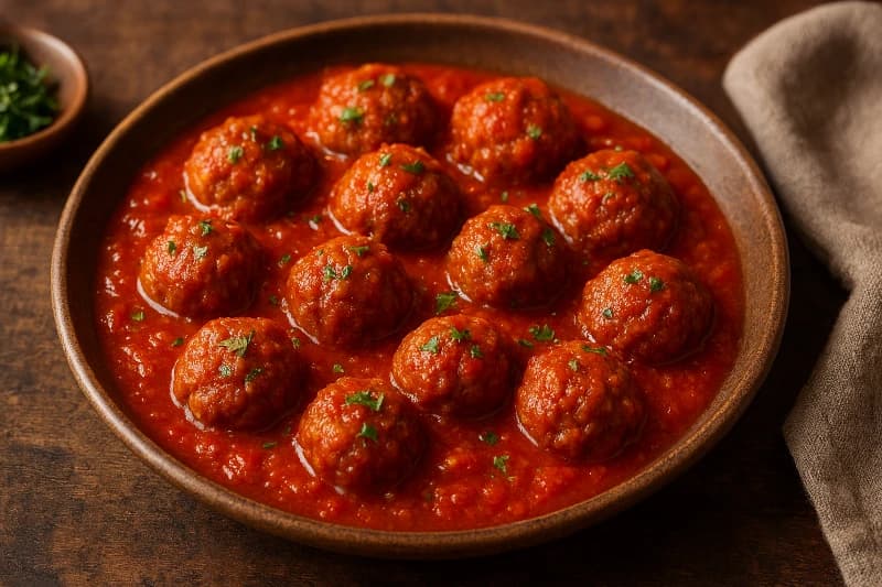 Almôndegas Caseiras ao Molho de Tomate