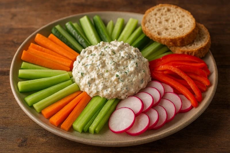 Antepasto Cremoso com Legumes Crocantes