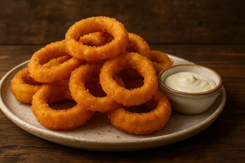 Anéis de Cebola Empanados Crocantes