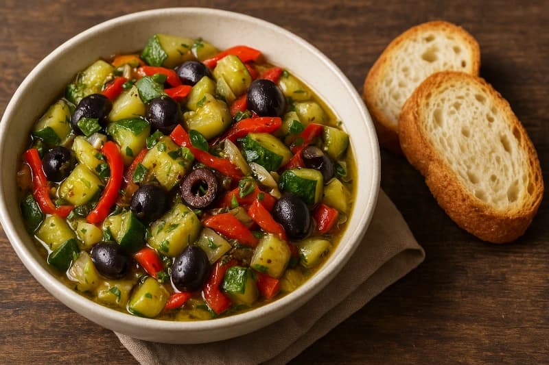 Antepasto de Abobrinha no Azeite