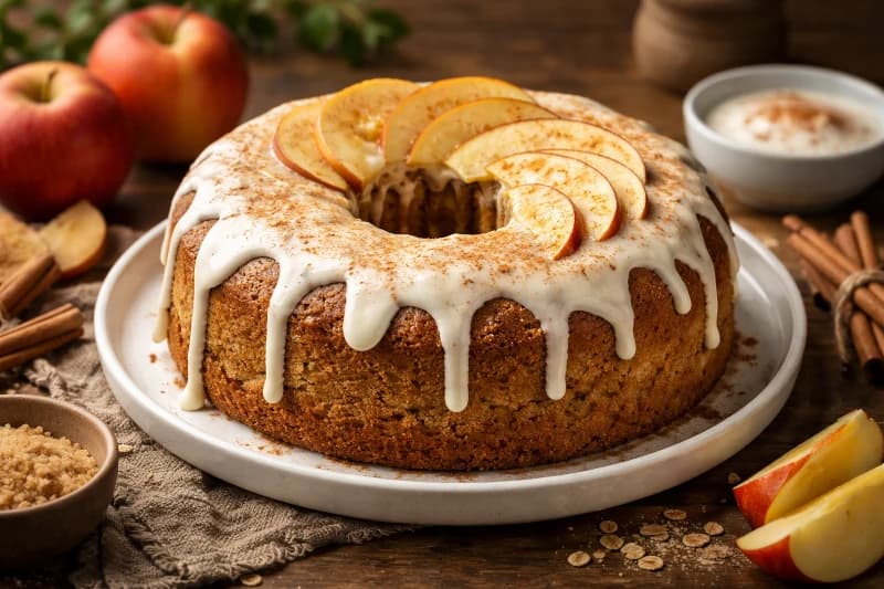 Bolo de Páscoa Integral de Maçã com Iogurte e Especiarias